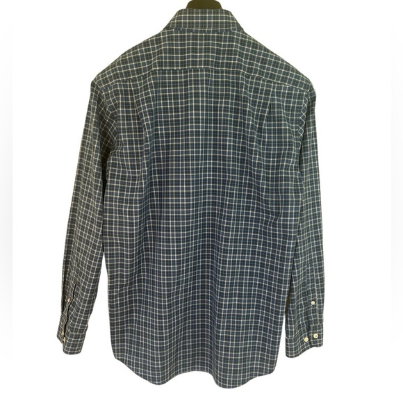 L.L. Bean Long Sleeve Button Up Shirt Cotton Blue Plaid Size Medium - Picture 4 of 7